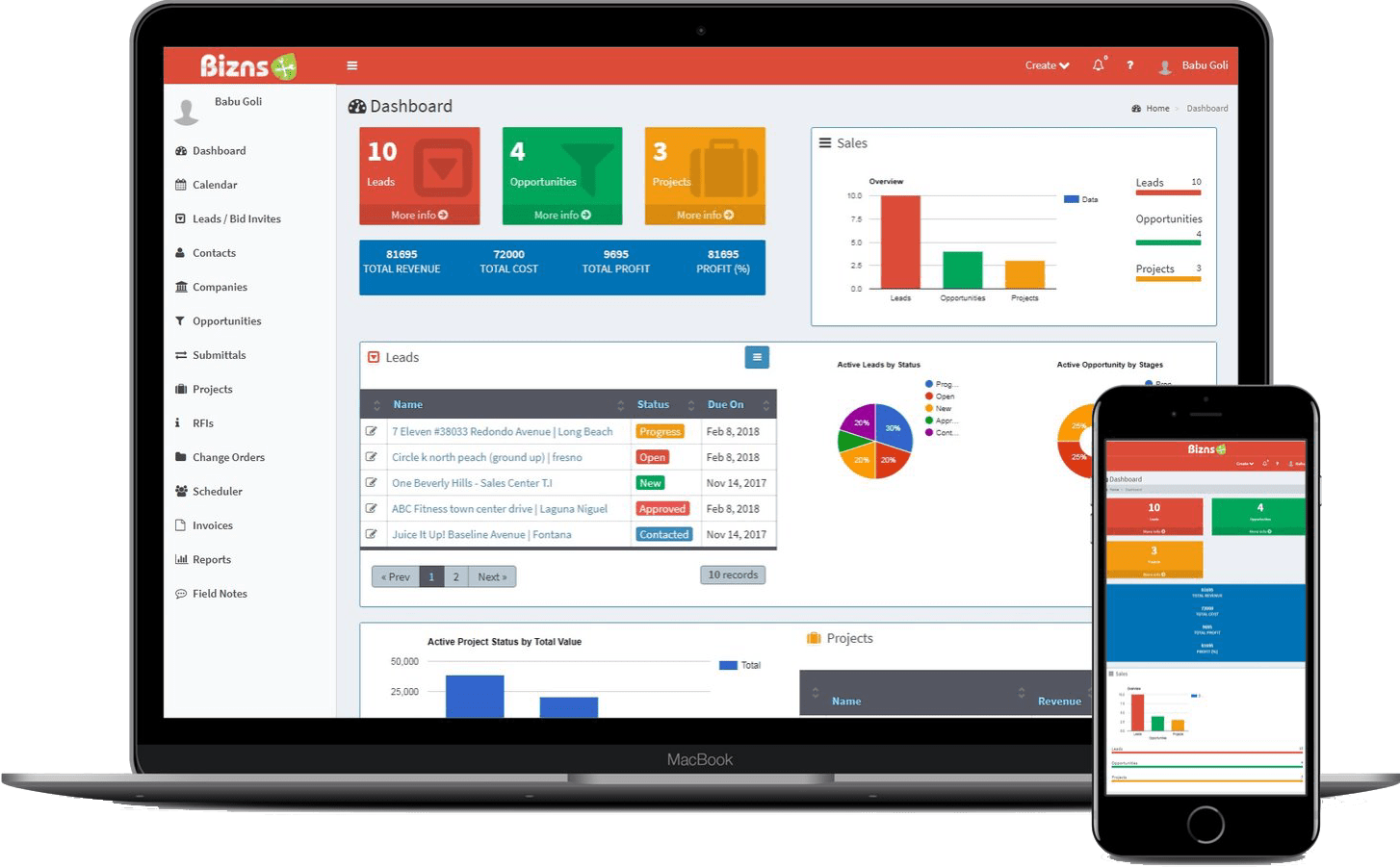 Construction Dashboard for Project pipeline