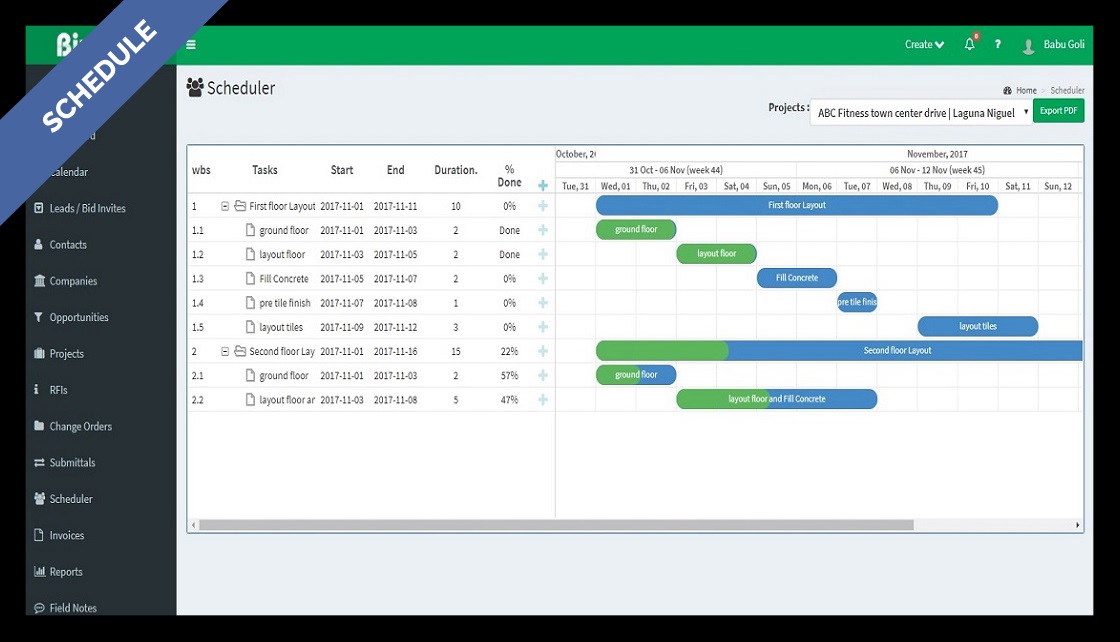 Create Project and Resource Scheduling with Bizns Tool